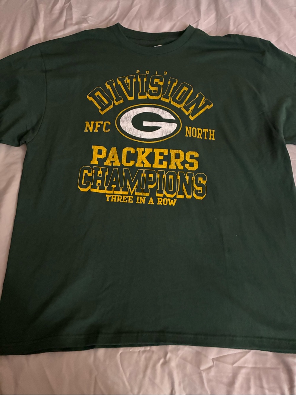 2013 Division Champions ‘Three In A Row’ Green Bay Packers NFC North T-Shirt 2XL